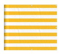 vidaXL Paravento per Balcone Striscia Gialla e Bianca 90x800 cm, paravento, Schermo da Esterno, Schermo Privacy, divisorio da Balcone