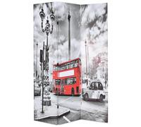 VIDAXL - Paravento Pieghevole 120x170 cm Stampa Bus Londra Bianco e Nero