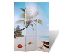 vidaXL Paravento Pieghevole 120x170cm con Stampa Spiaggia