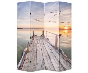 vidaXL Paravento Pieghevole 160x170 cm Stampa Lago