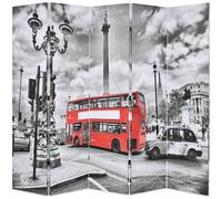 vidaXL Legno Abete Paravento Pieghevole Bus Londra 200x170 cm Divisorio Separè