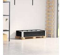 vidaXL Paretale per Pallet Nero 100x50 cm in Legno Massello di Pino