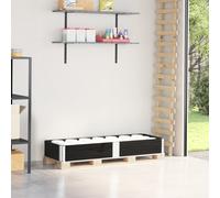 vidaXL Paretale per Pallet Nero 150x50 cm in Legno Massello di Pino