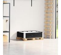 vidaXL Paretale per Pallet Nero 80x60 cm in Legno Massello di Pino
