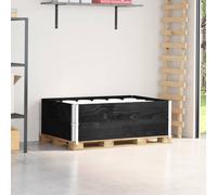 vidaXL Paretali per Pallet 2 pz Neri 120x80cm Legno Massello di Pino