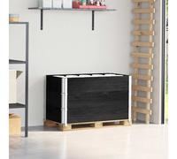 vidaXL Paretali per Pallet 3 pz Neri 100x50cm Legno Massello di Pino