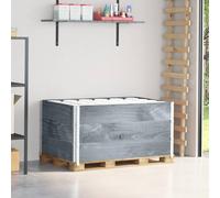 vidaXL Paretali per Pallet 3pz Grigi 120x80cm Legno Massello di Pino