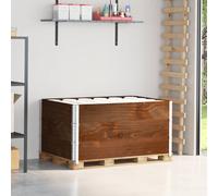 vidaXL Paretali per Pallet 3pz Marroni 120x80cm Legno Massello di Pino