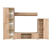 vidaXL Parete Attrezzata Porta TV con Luci LED Rovere Sonoma