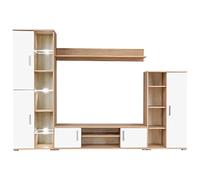 AX Parete Attrezzata Mobiletto Illuminato TV 2 Armadietti Mensola Libri + 246030