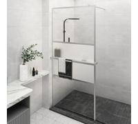 vidaXL Parete Doccia con Mensola Cromo 100x195cm Vetro ESG e Alluminio