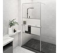 vidaXL Parete Doccia con Mensola Cromo 80x195cm Vetro ESG e Alluminio