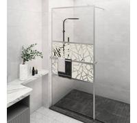 vidaXL Parete Doccia con Mensola Cromo 80x195cm Vetro ESG e Alluminio