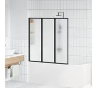 vidaXL Parete doccia Nero 120 x 2 x 117 cm Alluminio