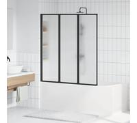 vidaXL Parete doccia Nero 132 x 2 x 140 cm Alluminio