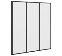vidaXL Parete doccia Nero 132 x 2 x 140 cm Alluminio e PP