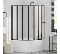 vidaXL Parete doccia Nero 168 x 140 cm Alluminio