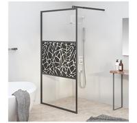 VIDAXL - Parete Doccia Walk In 100x195 Cm Vetro Esg Design Pietre Nero