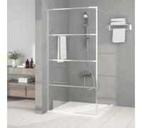 vidaXL Parete Doccia Walk in Argento 100x195 cm Vetro Trasparente ESG