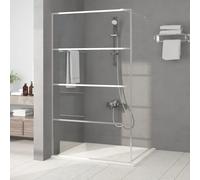 vidaXL Parete Doccia Walk in Argento 115x195 cm Vetro Trasparente ESG