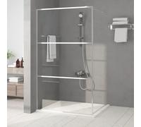 vidaXL Parete Doccia Walk in Argento 115x195 cm Vetro Trasparente ESG