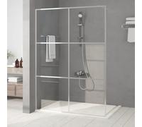 vidaXL Parete Doccia Walk in Argento 140x195 cm Vetro Trasparente ESG