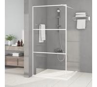 vidaXL Parete Doccia Walk in Bianca 100x195 cm Vetro Trasparente ESG