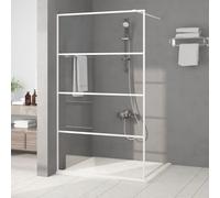 vidaXL Parete Doccia Walk in Bianca 115x195 cm Vetro Trasparente ESG