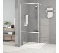 vidaXL Parete Doccia Walk in Bianca 90x195 cm Vetro Trasparente ESG