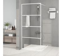 vidaXL Parete Doccia Walk in Bianca 90x195 cm Vetro Trasparente ESG
