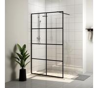 vidaXL Parete Doccia Walk-in in Vetro Trasparente ESG 140x195cm Nera