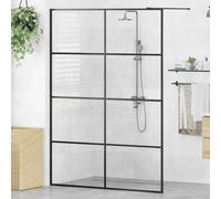 vidaXL Parete Doccia Walk-in in Vetro Trasparente ESG 140x195cm Nera