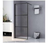 vidaXL Parete Doccia Walk-in in Vetro Trasparente ESG Nera 100x195 cm