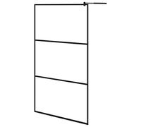 vidaXL Parete Doccia Walk-in in Vetro Trasparente ESG Nera 115x195 cm