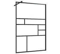 vidaXL Parete Doccia Walk-in in Vetro Trasparente ESG Nera 115x195 cm