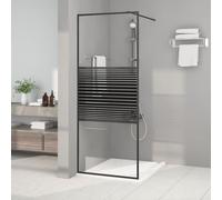 vidaXL Parete Doccia Walk in Nera 80x195 cm in Vetro Trasparente ESG