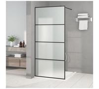 VIDAXL - Parete Doccia Walk In Nera 90x195 Cm Vetro Smerigliato Esg