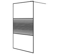 vidaXL Parete Doccia Walk in Nero 115x195 cm Vetro Trasparente ESG