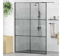 vidaXL Parete Doccia Walk-in Nero 140 x 195 cm vetro temperato