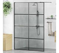vidaXL Parete Doccia Walk-in Nero 140 x 195 cm Vetro temperato, Aggiunta per Bagno, Doccia Moderna Walk-in con Parete in Vetro, Schermo Resistente, Stile Minimalista