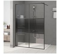 vidaXL Parete Doccia Walk in Nero 140x195 cm Vetro Trasparente ESG