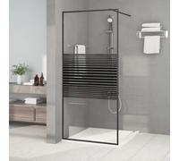 vidaXL Parete Doccia Walk in Nero 90x195 cm Vetro Trasparente ESG