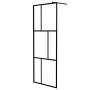 vidaXL Parete per Doccia Walk-in in Vetro Temperato Nera 80x195 cm