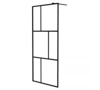vidaXL Parete per Doccia Walk-in in Vetro Temperato Nera 90x195 cm