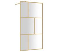 vidaXL Parete per Doccia Walk-in Vetro Trasparente ESG 100x195 cm Oro