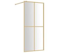 vidaXL Parete per Doccia Walk-in Vetro Trasparente ESG 100x195 cm Oro