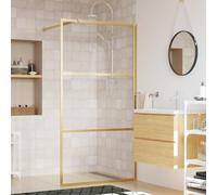 vidaXL Parete per Doccia Walk-in Vetro Trasparente ESG 115x195 cm Oro
