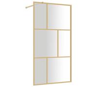 vidaXL Parete per Doccia Walk-in Vetro Trasparente ESG 115x195 cm Oro