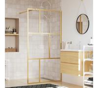 VidaXL Parete per Doccia Walk-in Vetro Trasparente ESG 115x195 cm Oro