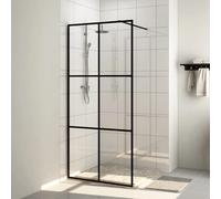 vidaXL Parete per Doccia Walk-in Vetro Trasparente ESG 115x195cm Nera